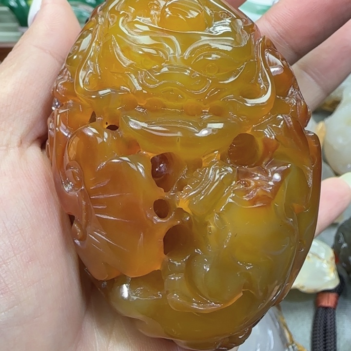 玛瑙/玉髓合金手把件