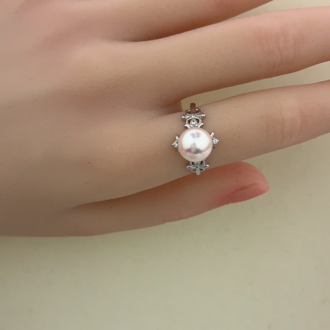 银S925镶嵌戒指海水珍珠