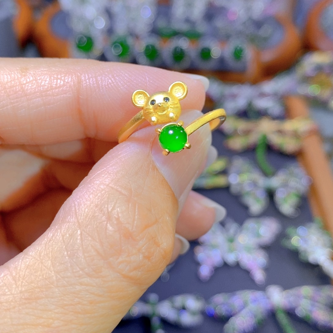 翡翠颈饰合金天然翡翠