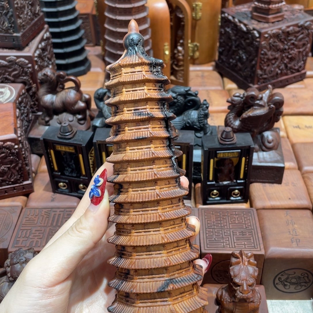 木枣木19公分13层文昌塔微瑕一物一拍