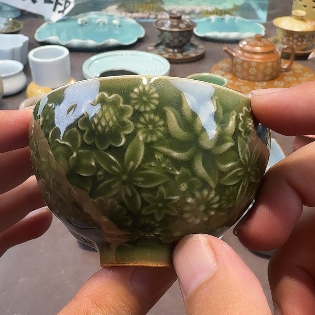 龙泉青瓷茶具微瑕