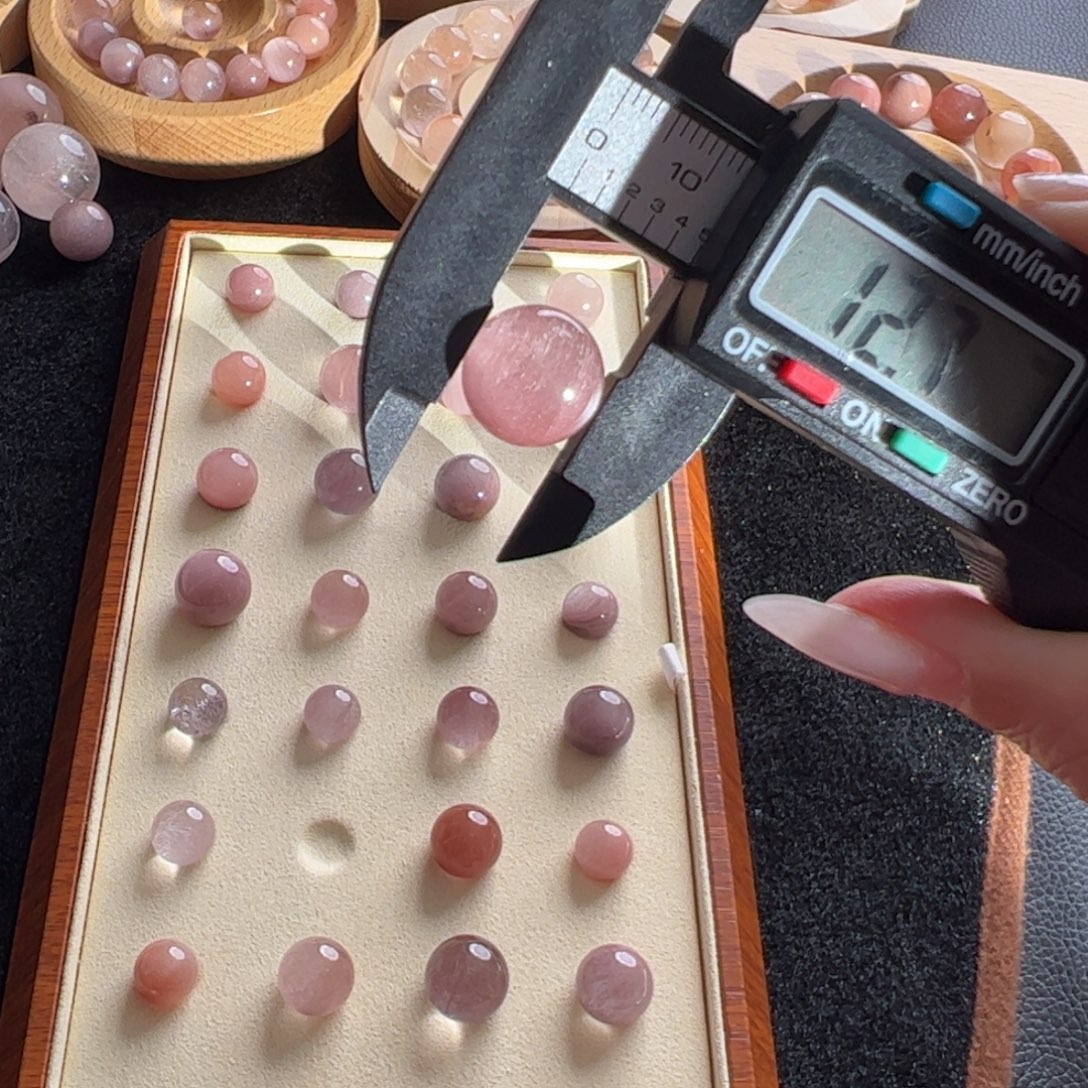 程***饭未镶嵌手链水晶12.7m定制通孔不退不换