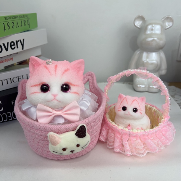 【一大一小】猫猫捏捏纯手工绘画解压创意玩具仿真可爱摆件