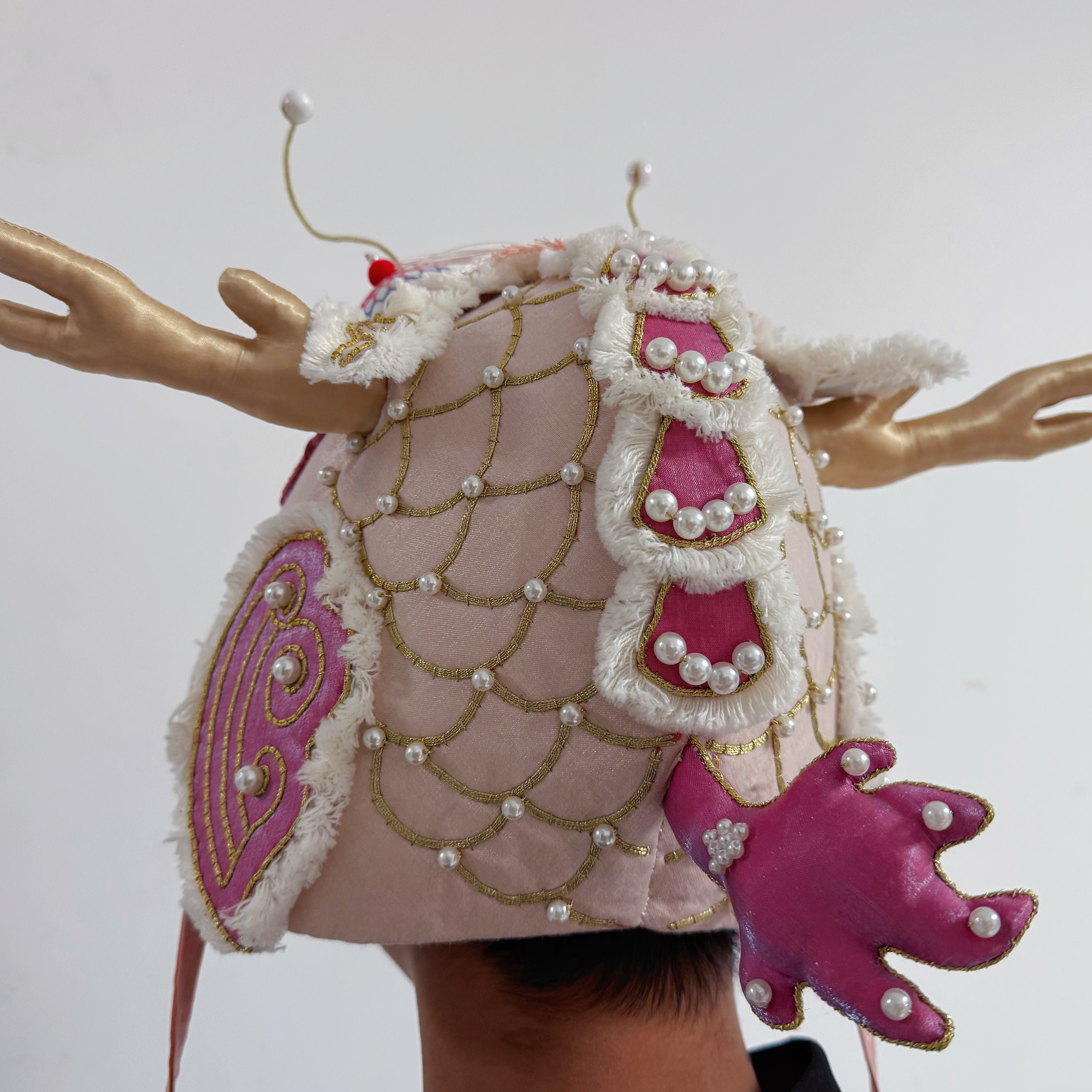 中国风刺绣手工龙头帽超重工民族风