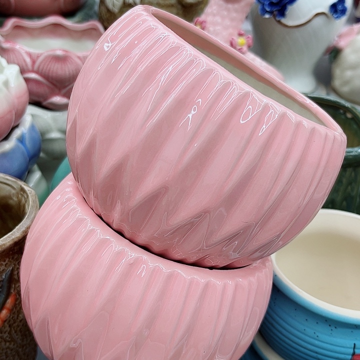 多肉绿植陶瓷花盆9.9包邮，有孔