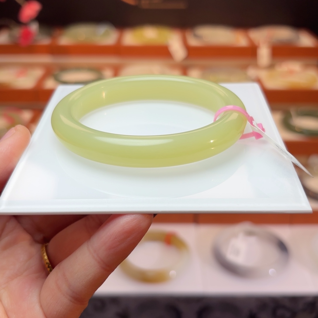 和田玉未镶嵌手镯新疆黄口料贵妃猫眼手镯几乎无包容