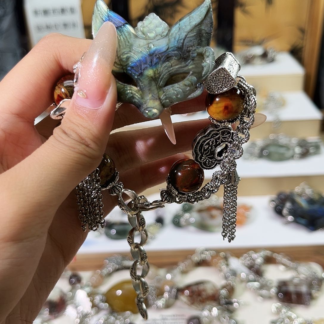 水晶手链合金月**?手串