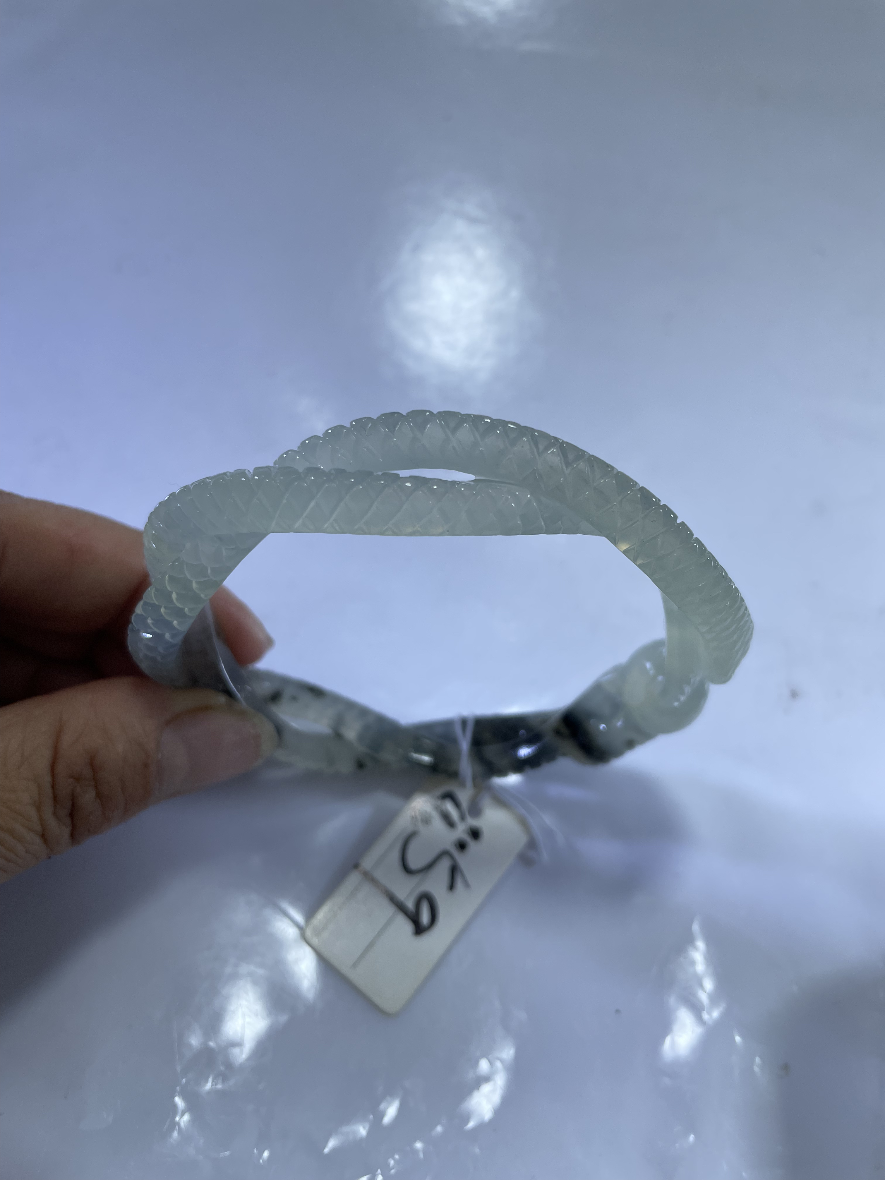 岫玉水墨双蛇你手镯59口径165号