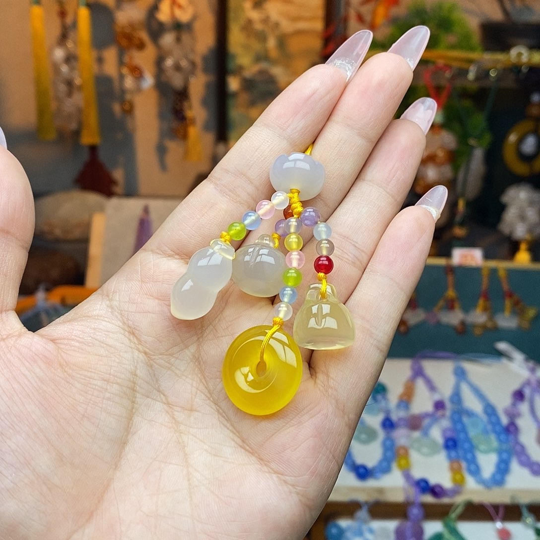 玛瑙/玉髓车挂未镶嵌挂件