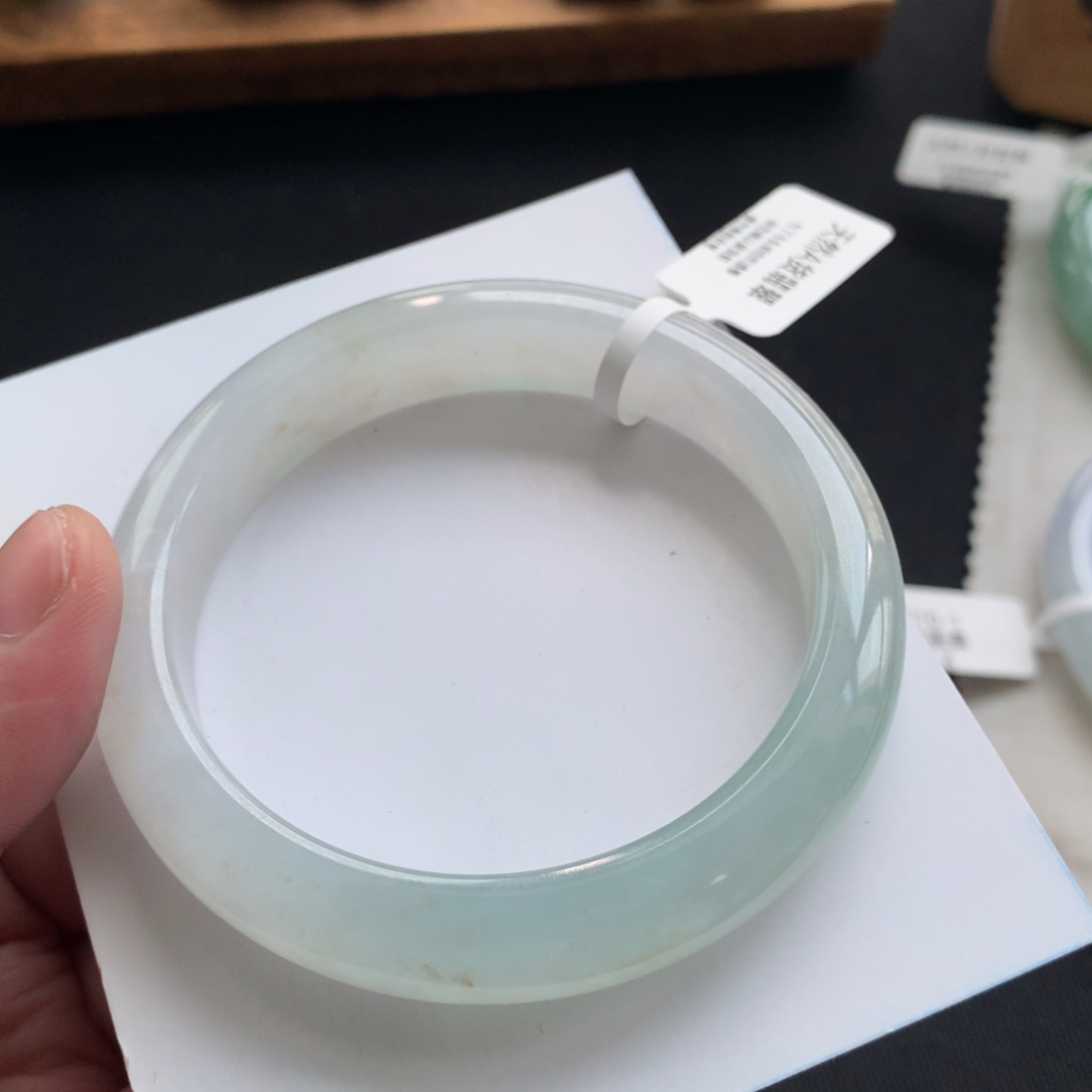 翡翠未镶嵌手镯8号58正