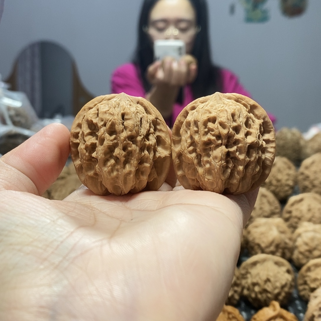 吊坠桃核雨花石38黄