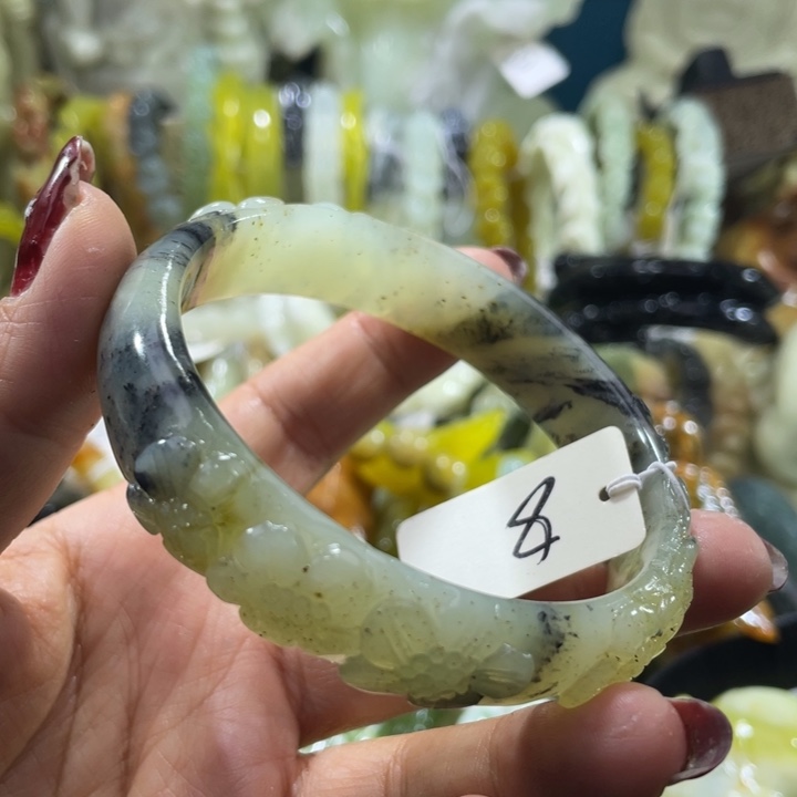 岫玉未镶嵌手镯59.60