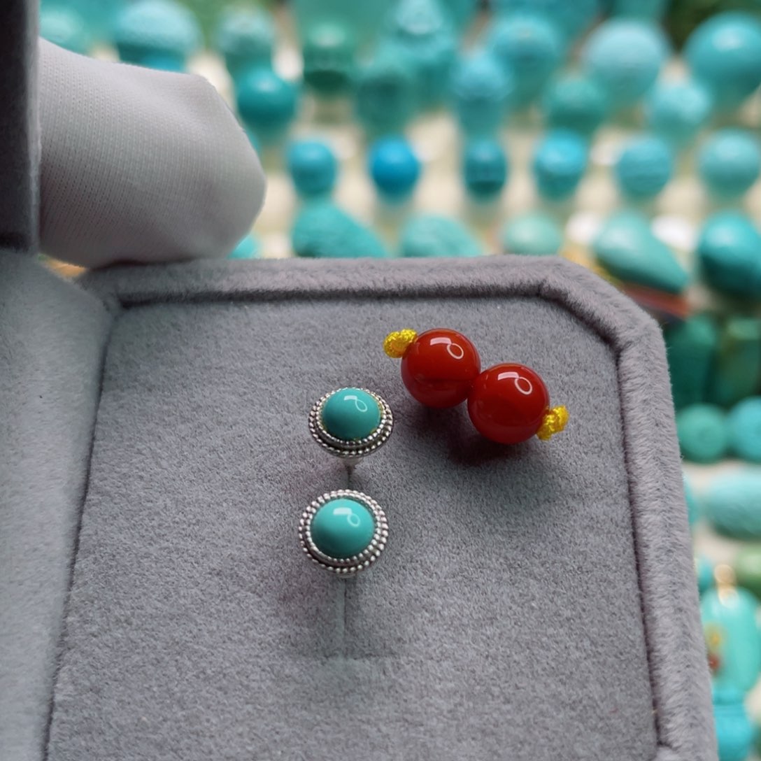 南红玛瑙颈饰银S925镶嵌