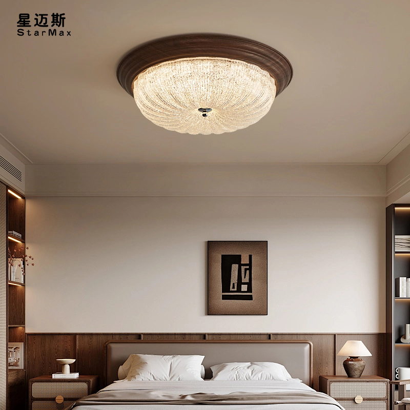 美式中古风护眼卧室吸顶灯复古乡村房间灯高端2024年新款书房灯