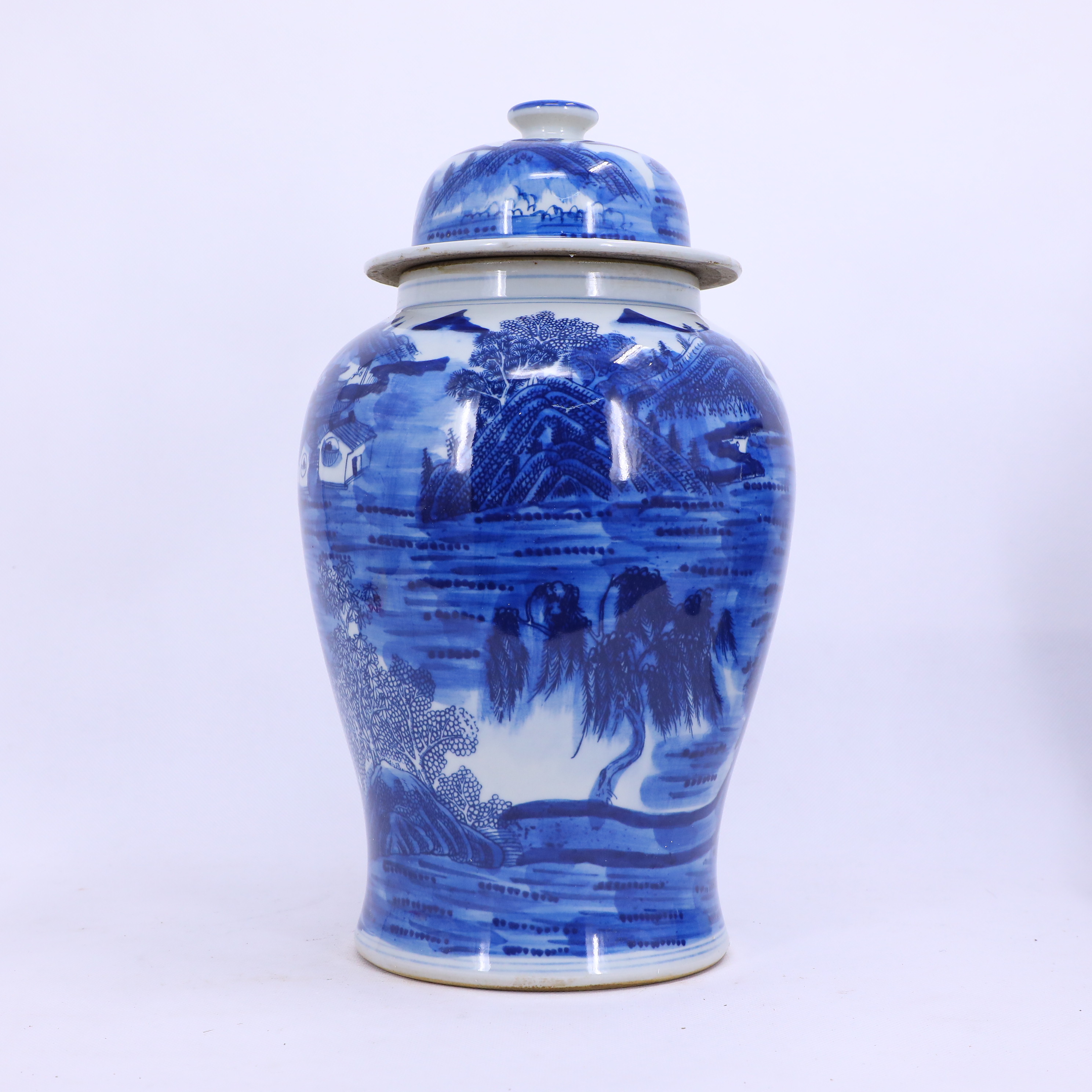 古陶瓷/青花山水将军罐LOT2004-B