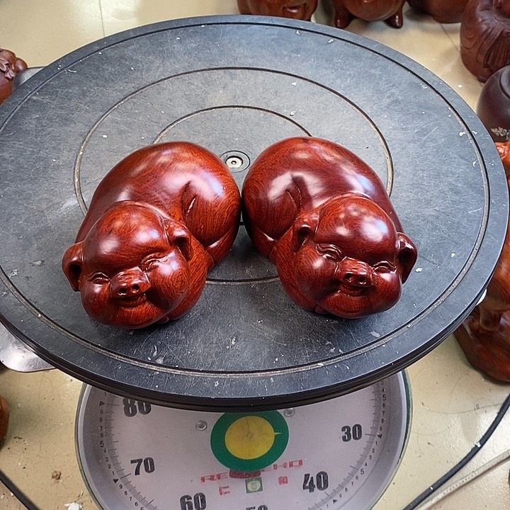 缅甸花梨木猪一对15