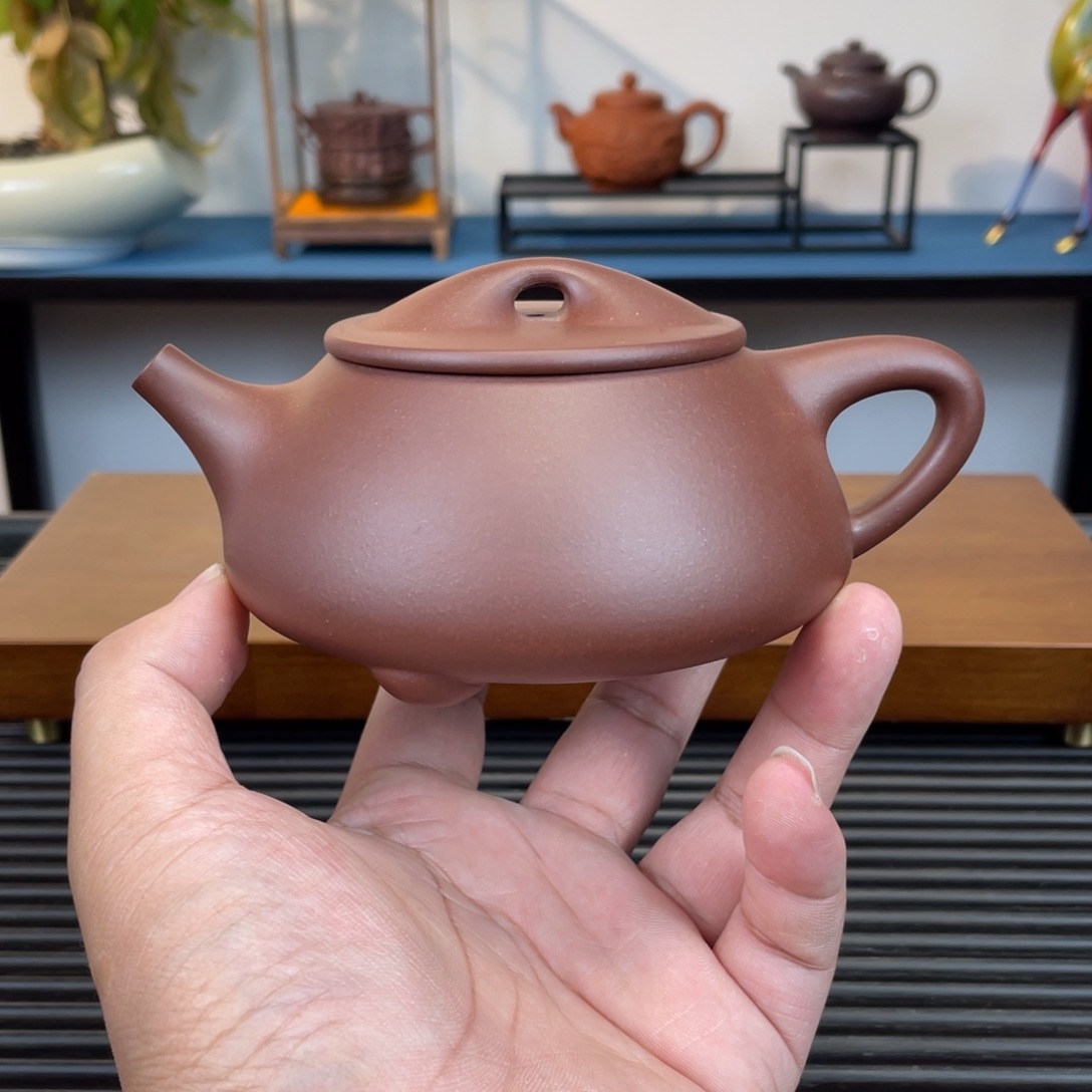 紫砂茶壶紫泥石瓢300cc