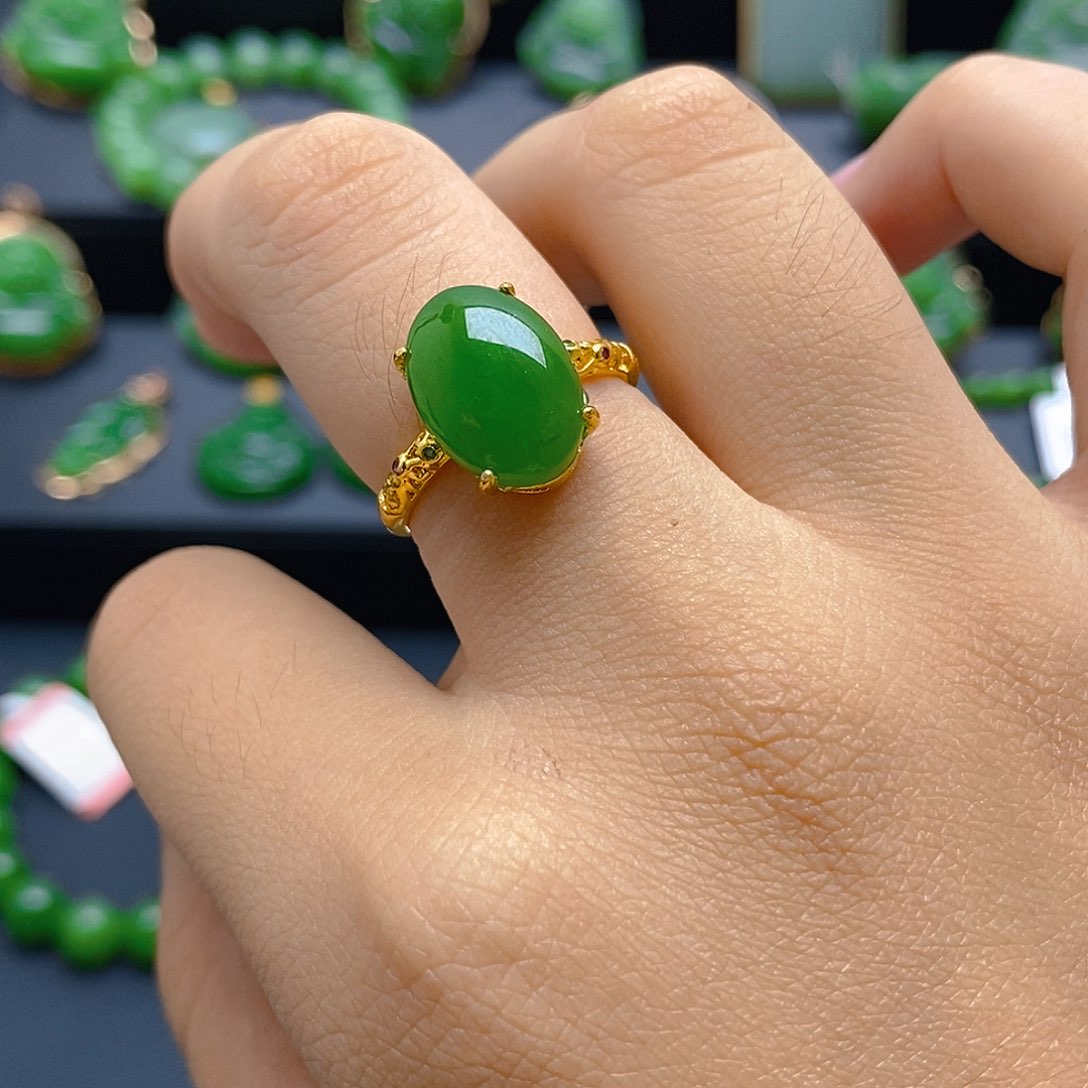 和田玉（碧玉）戒指未镶嵌