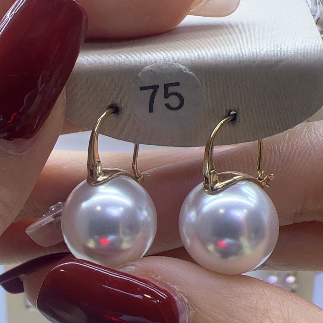淡水珍珠耳饰18K金镶嵌