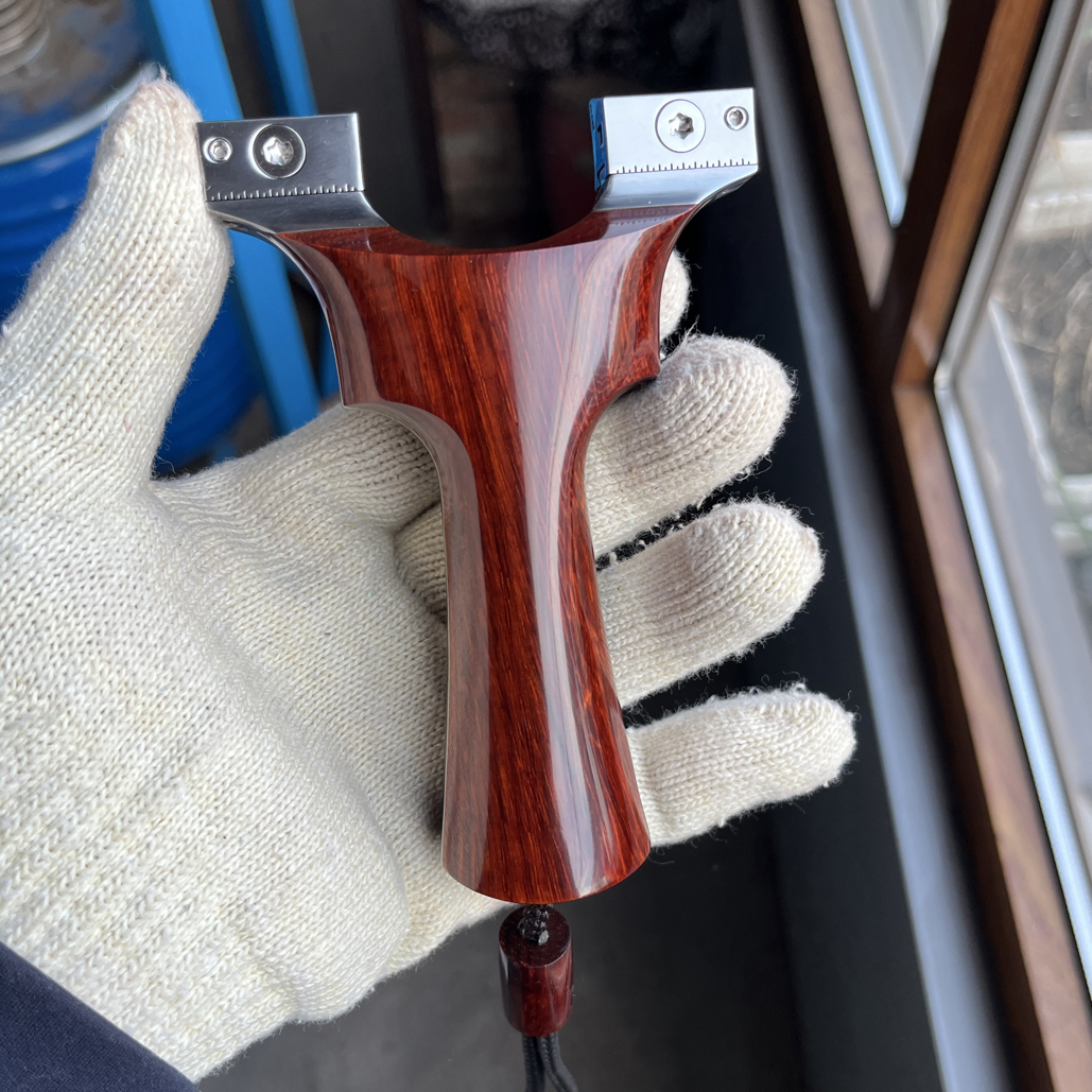 钛合金贴片弓移动撑头款90-25，配夹片撑头，犀牛角紫檀木料