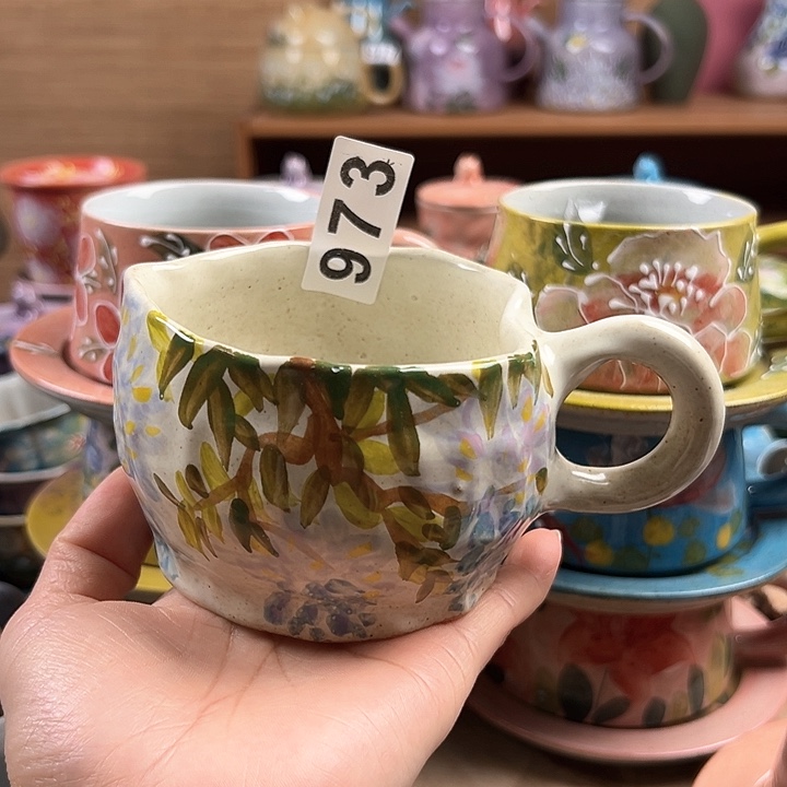 杯景德镇陶瓷手绘作品973微瑕