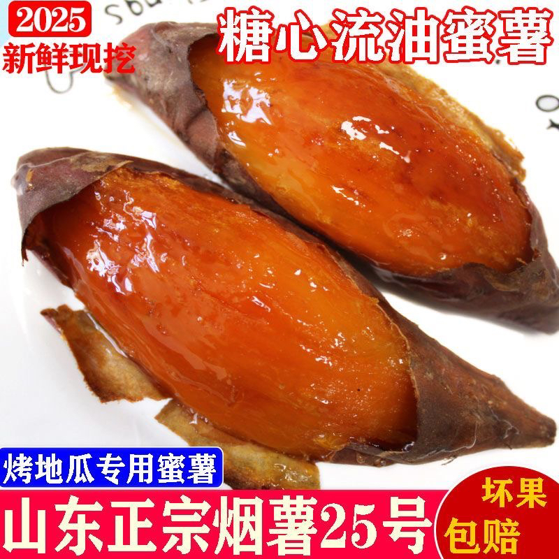 2山东烟薯25号蜜薯糖心红心沙地番薯新鲜农家红薯软糯香甜烤地瓜