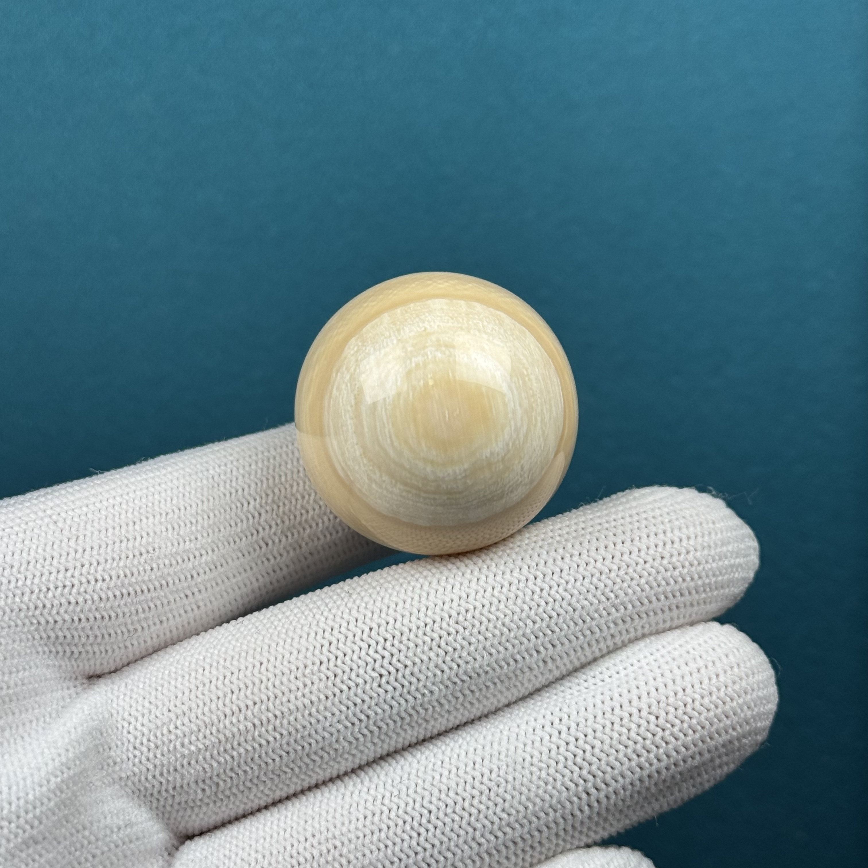 D86-14天然猛犸牙 芝士皮圆珠30.3mm支持复检假一罚十