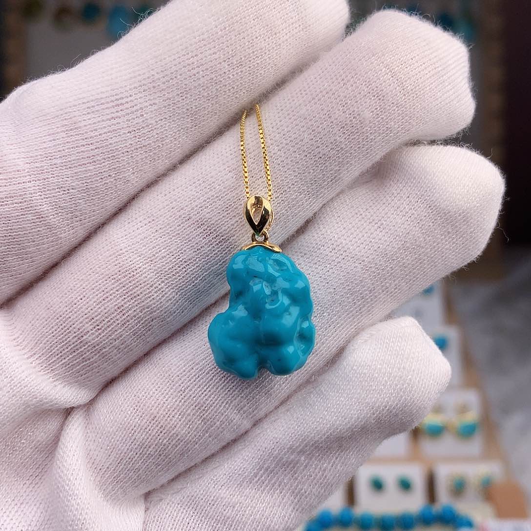 绿松石颈饰18K金镶嵌