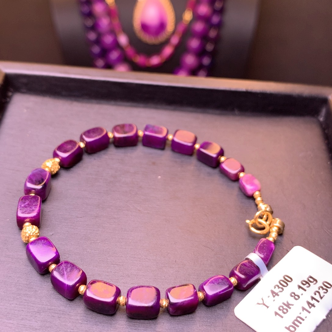 苏纪石（舒俱来）手串18K金镶嵌