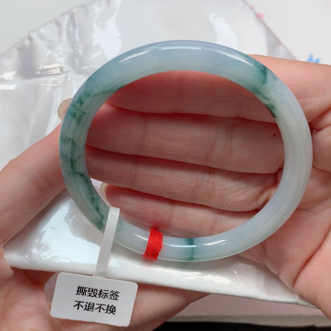 翡翠手镯未镶嵌56.6细圆条