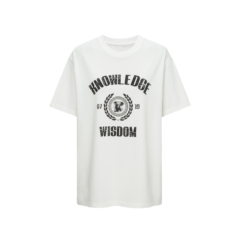 IIIVIVINIKO 25SS"斑驳感字母装饰"廓形印花T恤R520501301C
