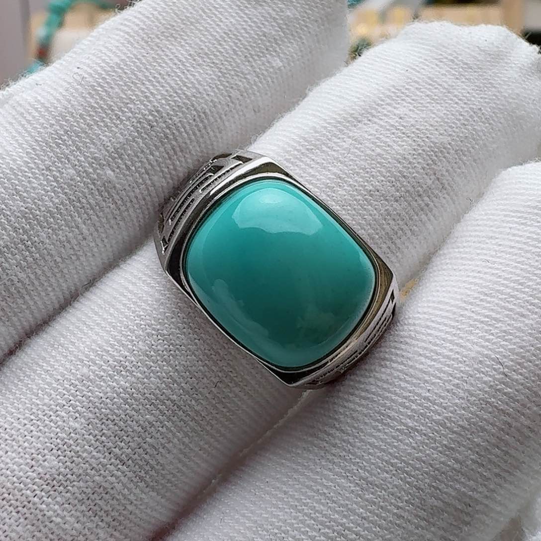 绿松石珠宝奇石银S925镶嵌