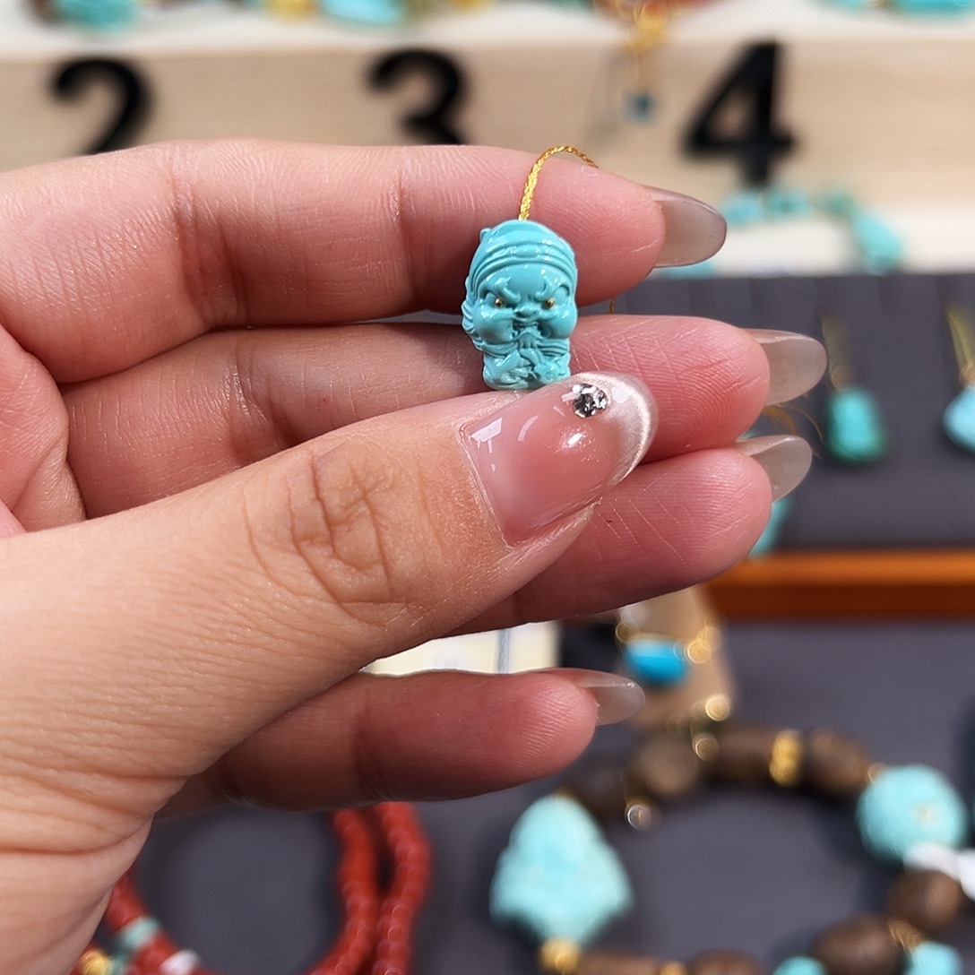 绿松石未镶嵌把件钟馗配饰