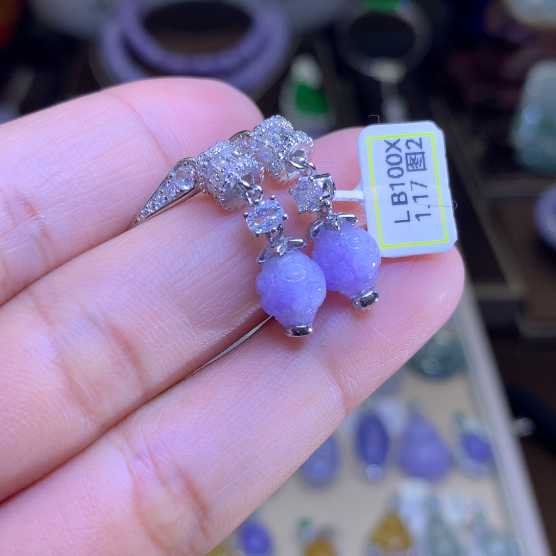 翡翠戒指银S925镶嵌翡翠