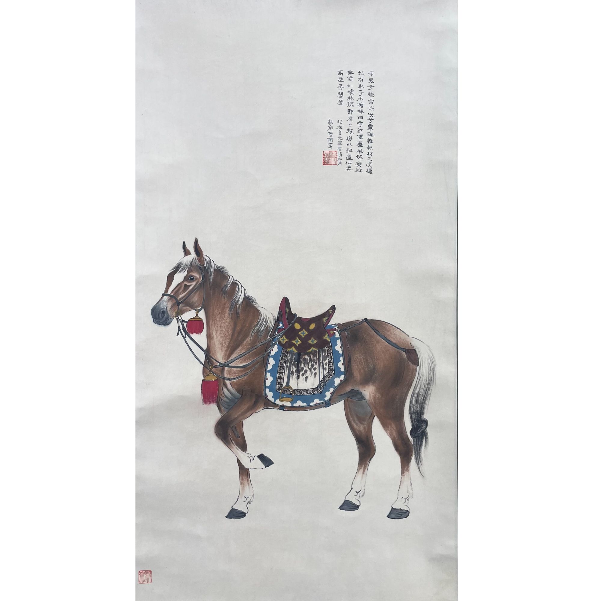溥老 马立轴 41*176 约 2.8平尺