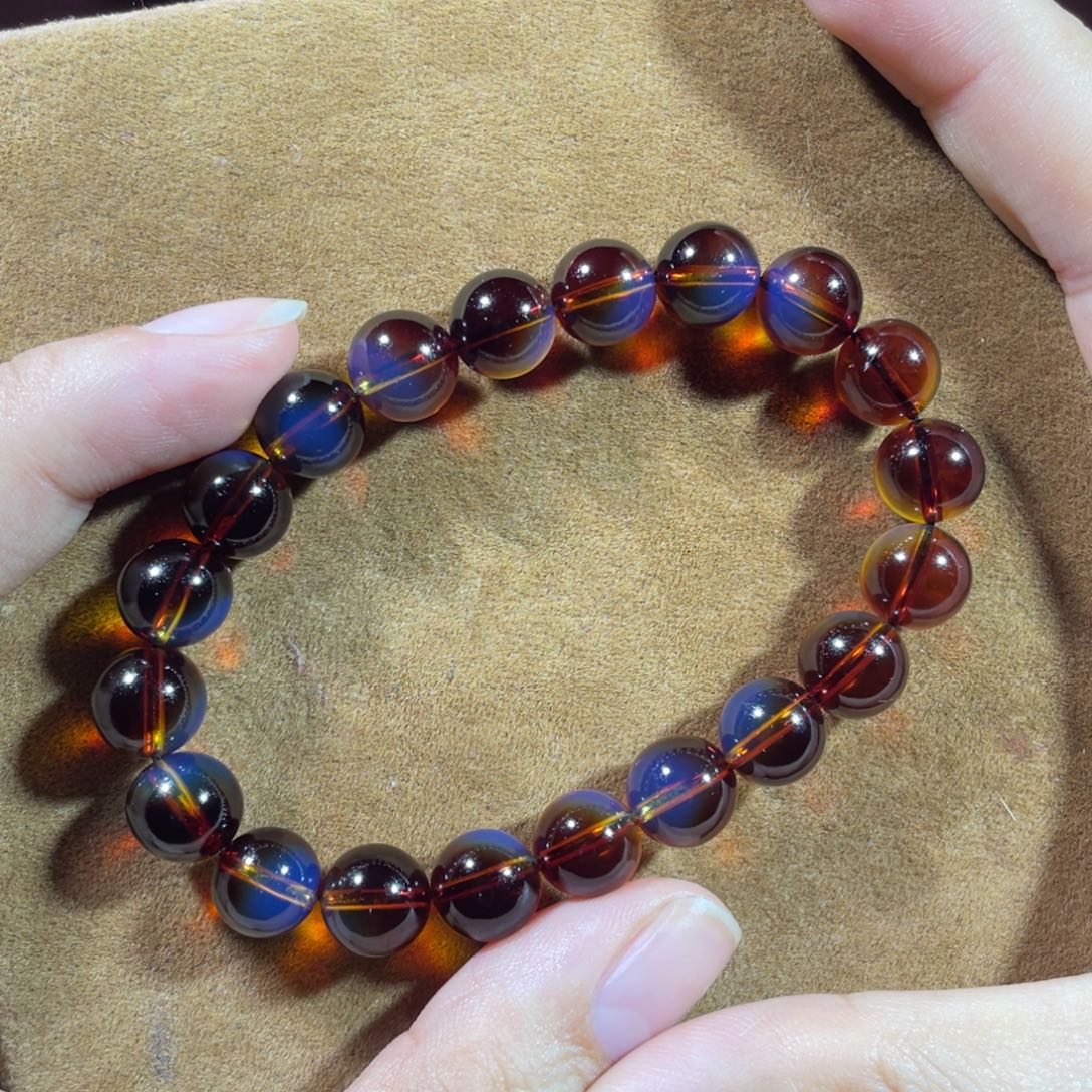 蓝珀未镶嵌裸石红蓝福利