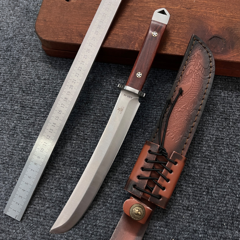 龙武士户外砍柴野营刀登山钓鱼一体龙骨野外求生刀高硬度切肉刀