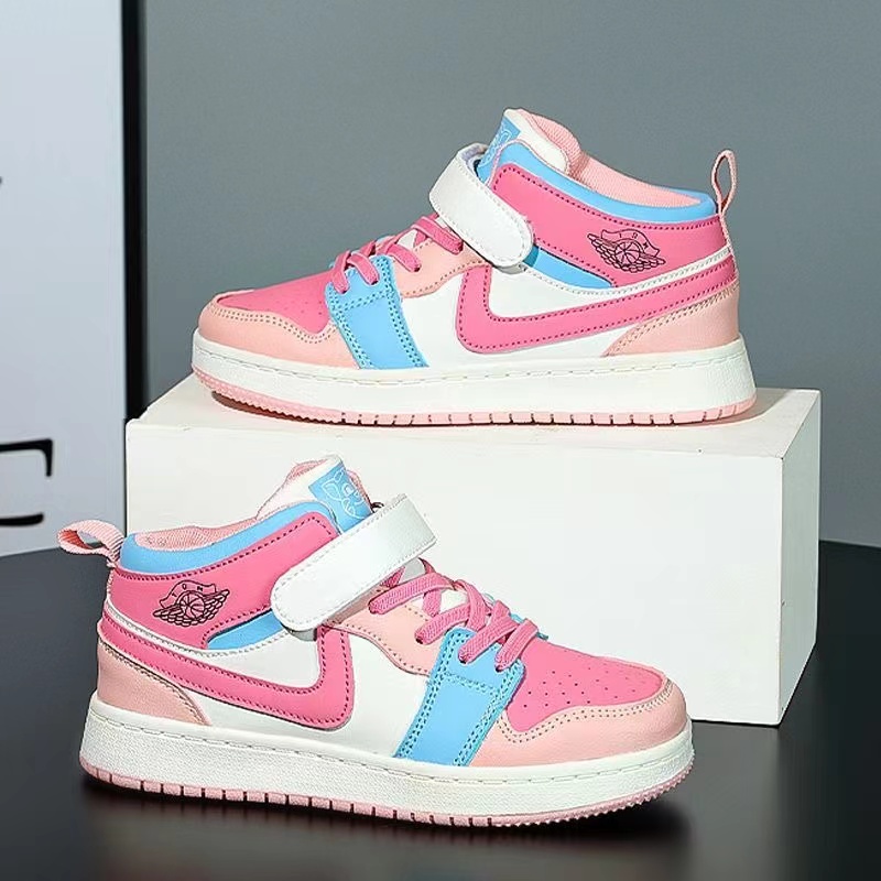 皮面加厚儿童高帮板鞋8002