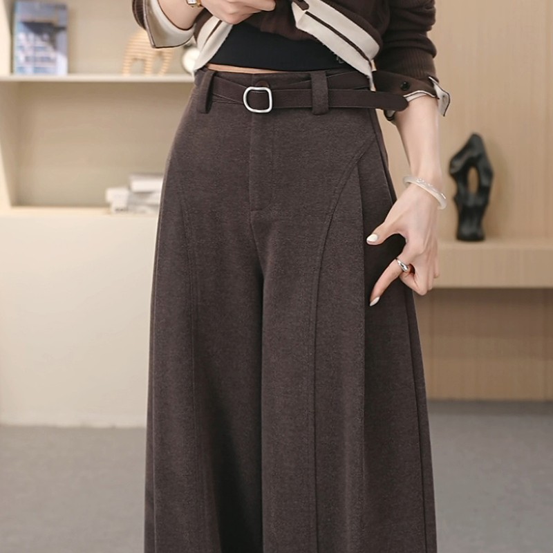 秋冬厚款呢子贝斯裤~糯感休闲裤加厚宽松直筒裤显瘦阔腿裤女1527