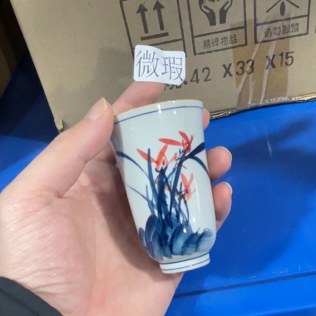 釉下手绘茶具微瑕