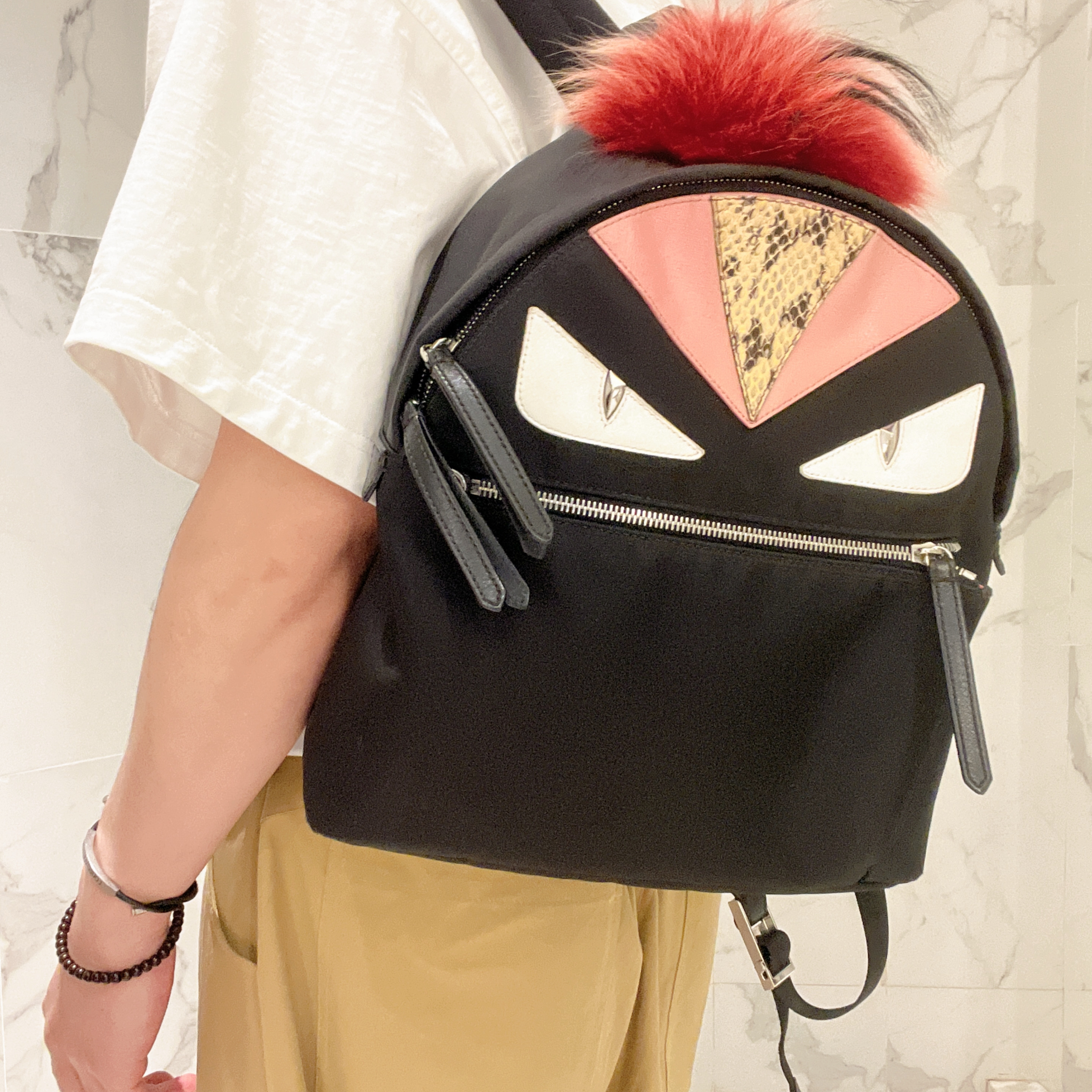 95新 FENDI/芬迪 【涛】86 0628 小怪兽双肩包