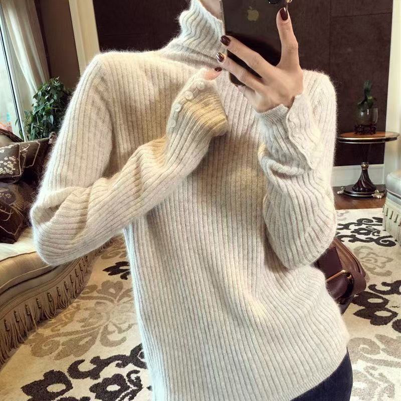 设计感软糯堆堆领内搭毛衣女2025新款秋冬洋气修身针织高领打底衫