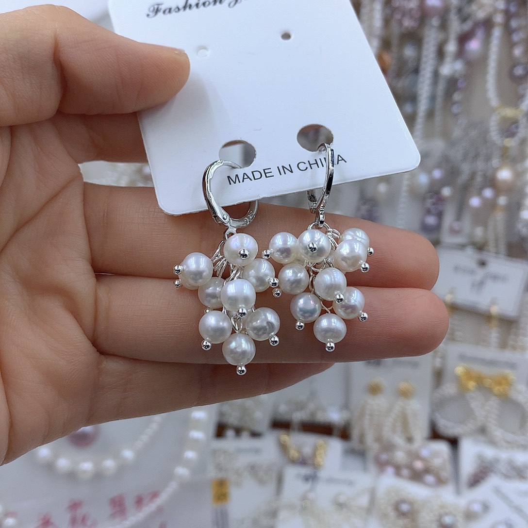 项链耳饰淡水珍珠银S925镶嵌