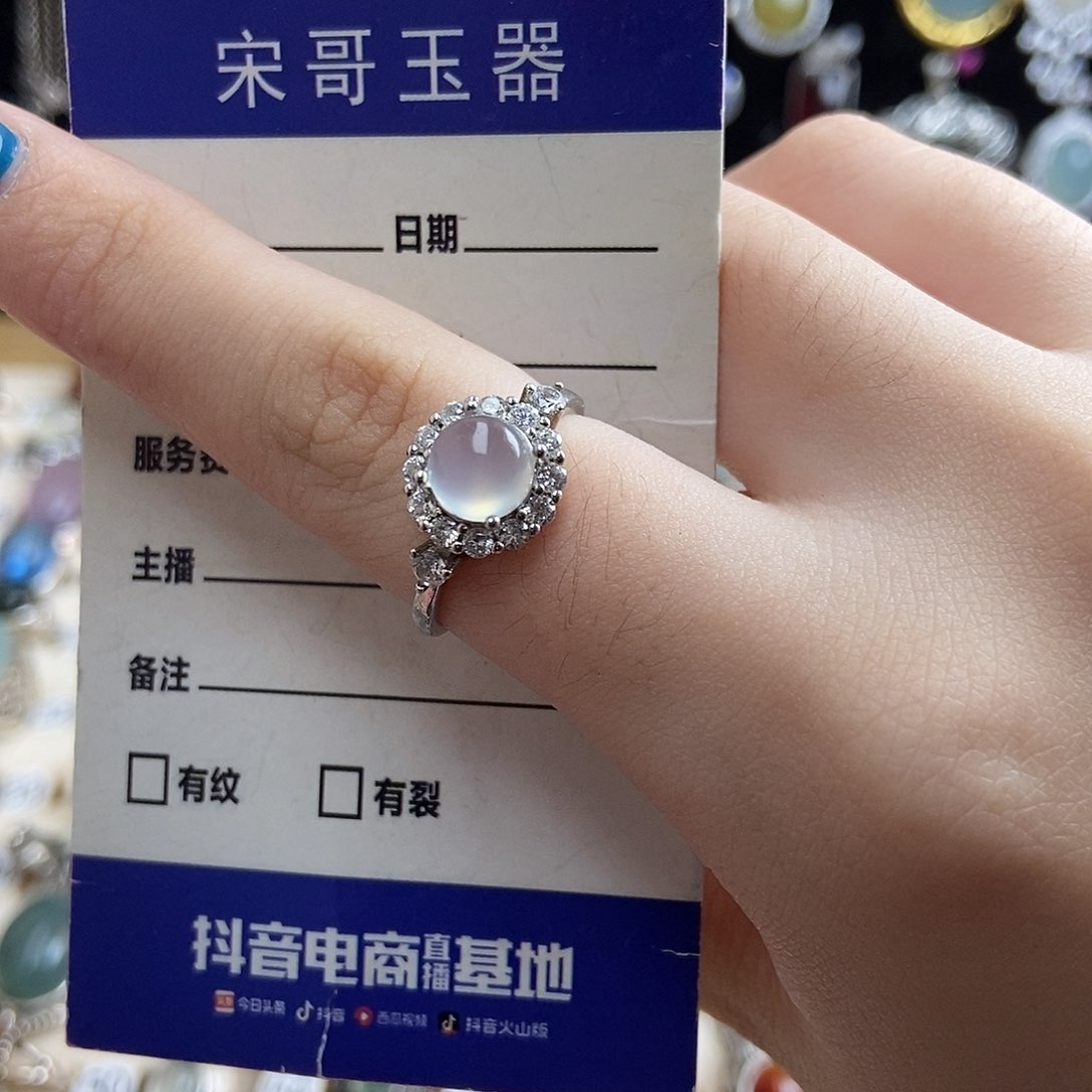 岫玉戒指银S925镶嵌婷**^新疆西藏不包邮