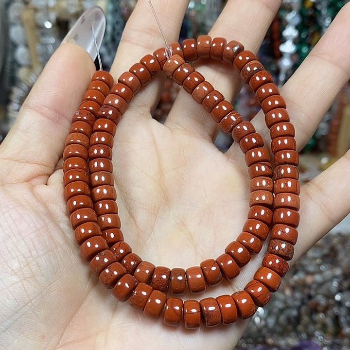 玛瑙/玉髓未镶嵌珠宝半成品天然红石卡7mm