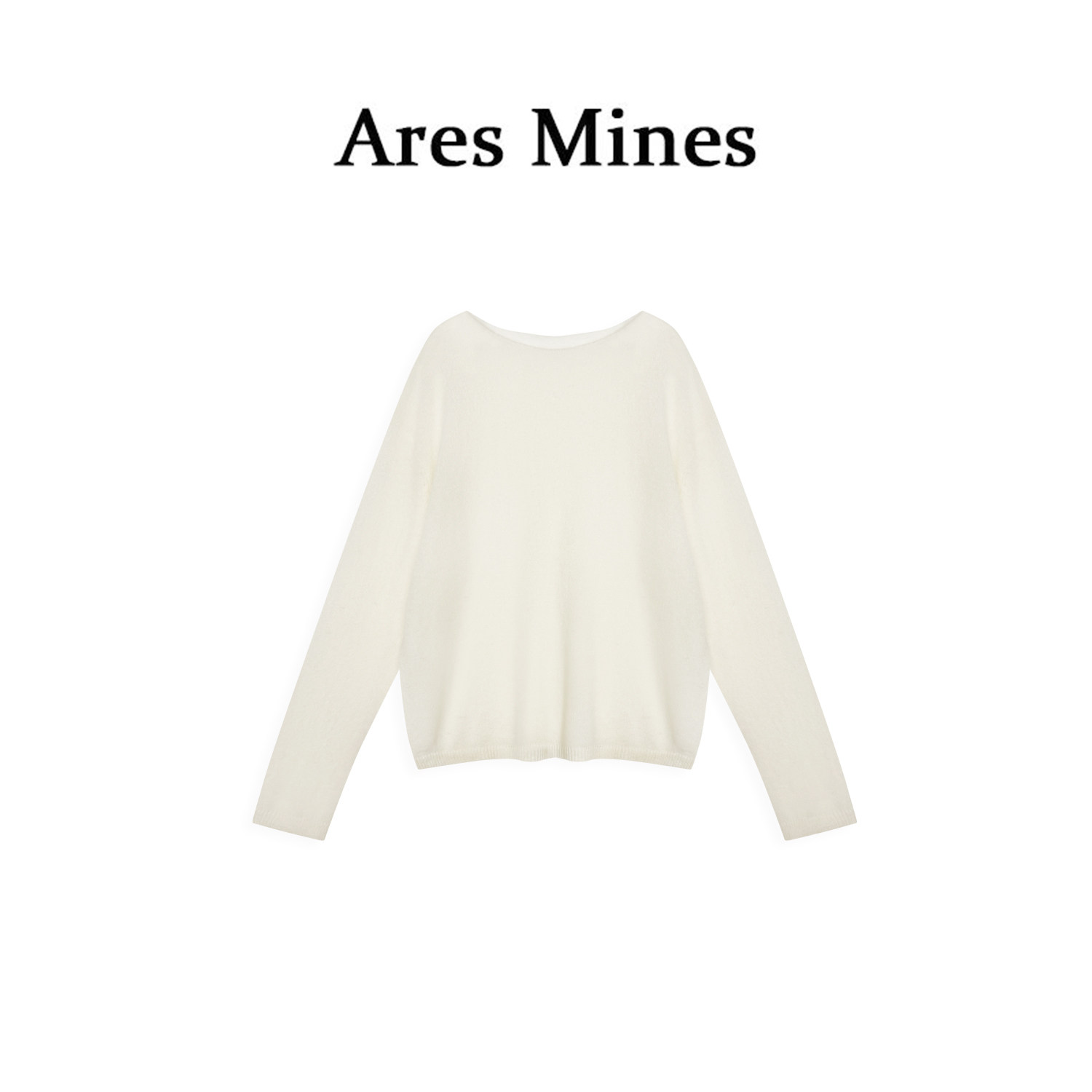 【盛朗熙Ares Mines】海盐白沙 清透感简约百搭宽松圆领针织毛衣