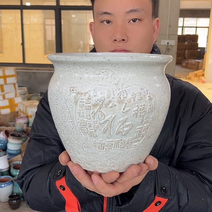 微瑕啦啦啦粗陶花盆