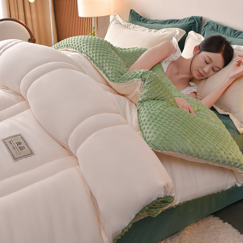 （升级款）豆豆被绒被A类母婴级被子秋冬款加厚被芯宿舍单人冬被