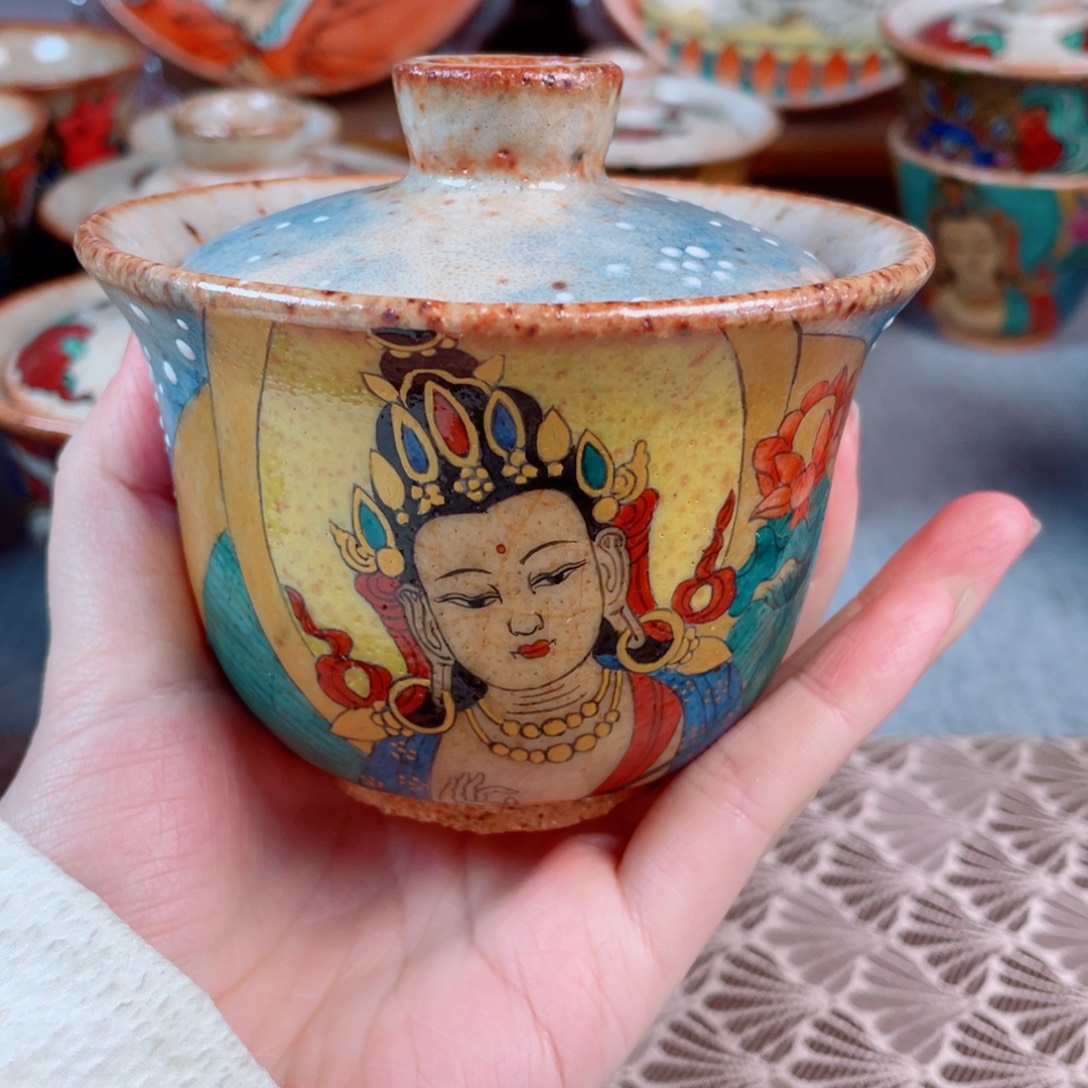 用***5普贤菩萨盖碗新粉