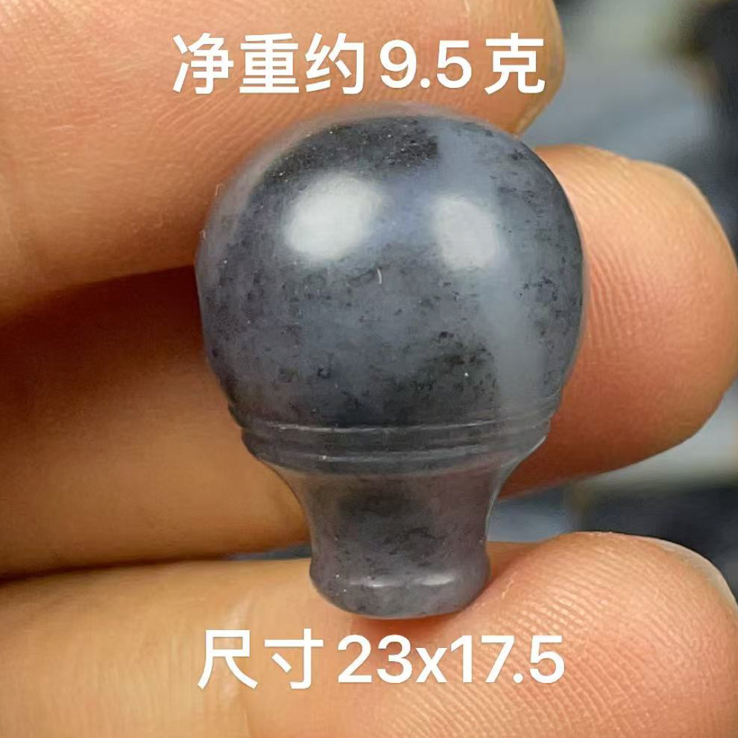 尺寸见图一！天然和田玉籽 籽青花手工雕刻三通文玩珠串配饰